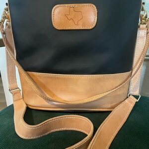 Elegant Black and Tan Crossbody Bag